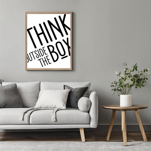 Posterizer 1 pcs-Think Outside The Box-Abstract Minimal Art-Motivational & Inspirational Art-Workplace & Office Art- Gift for Men Women Entreprene...